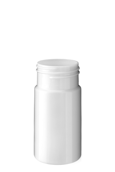 Cylindrical pill container 100ml 45CT PET white